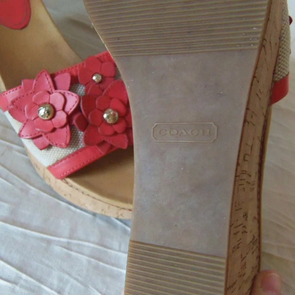 Coach Jesaca Platform Wedge Floral Slides Coras sz 10 - Picture 13 of 16